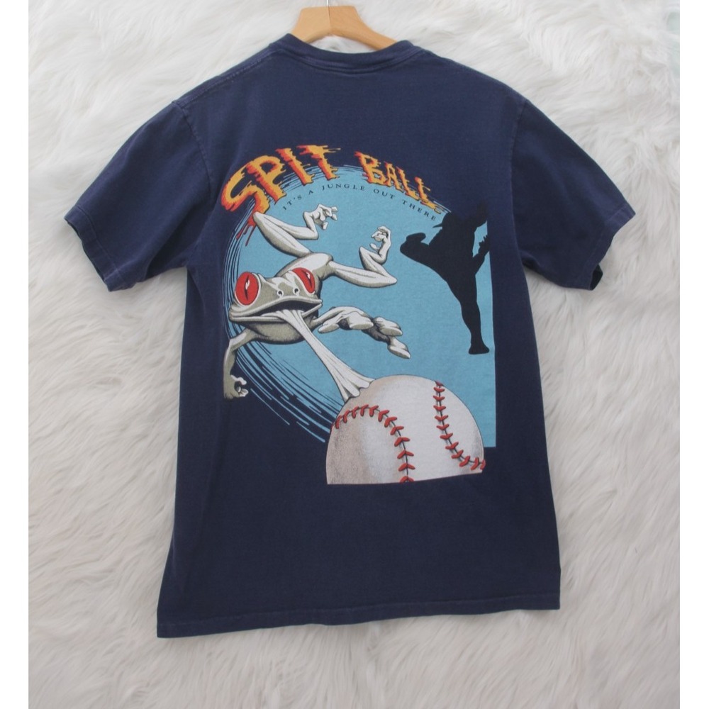 Vtg Lifeforms Its a Jungle Out There Spit Ball Frog T-Shirt USA YL Single Stitch